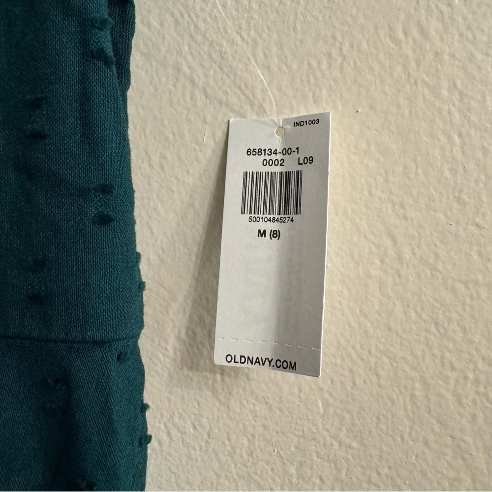 Old Navy Youth Girls Puff Sleeve Clip Dot Fit and Flare Teal Dress Size Medium